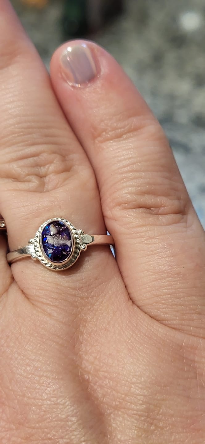 Customer photo review of Braided Oval Ring with Cremation Ashes