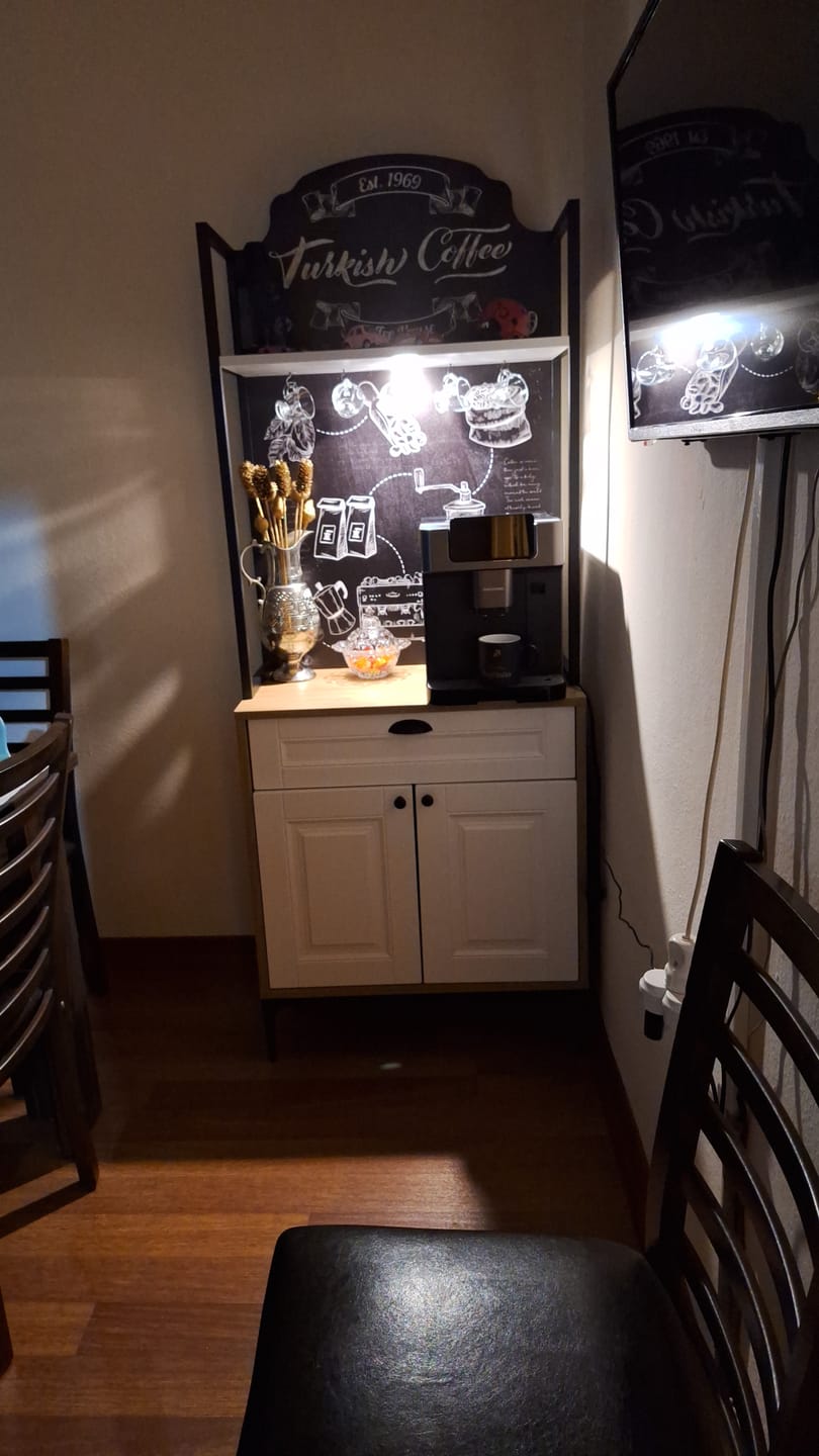 Customer photo review of Rani JE158 Işıklı Kahve Köşesi Membran Kapaklı Çekmeceli Çok Amaçlı Mutfak Dolabı Sepet Ceviz - Beyaz