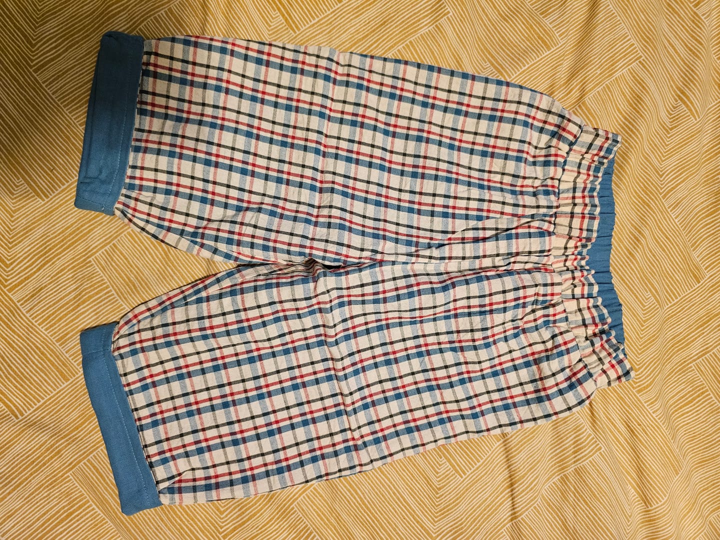 Customer photo review of Checked Seersucker Reversible Pull On Trousers