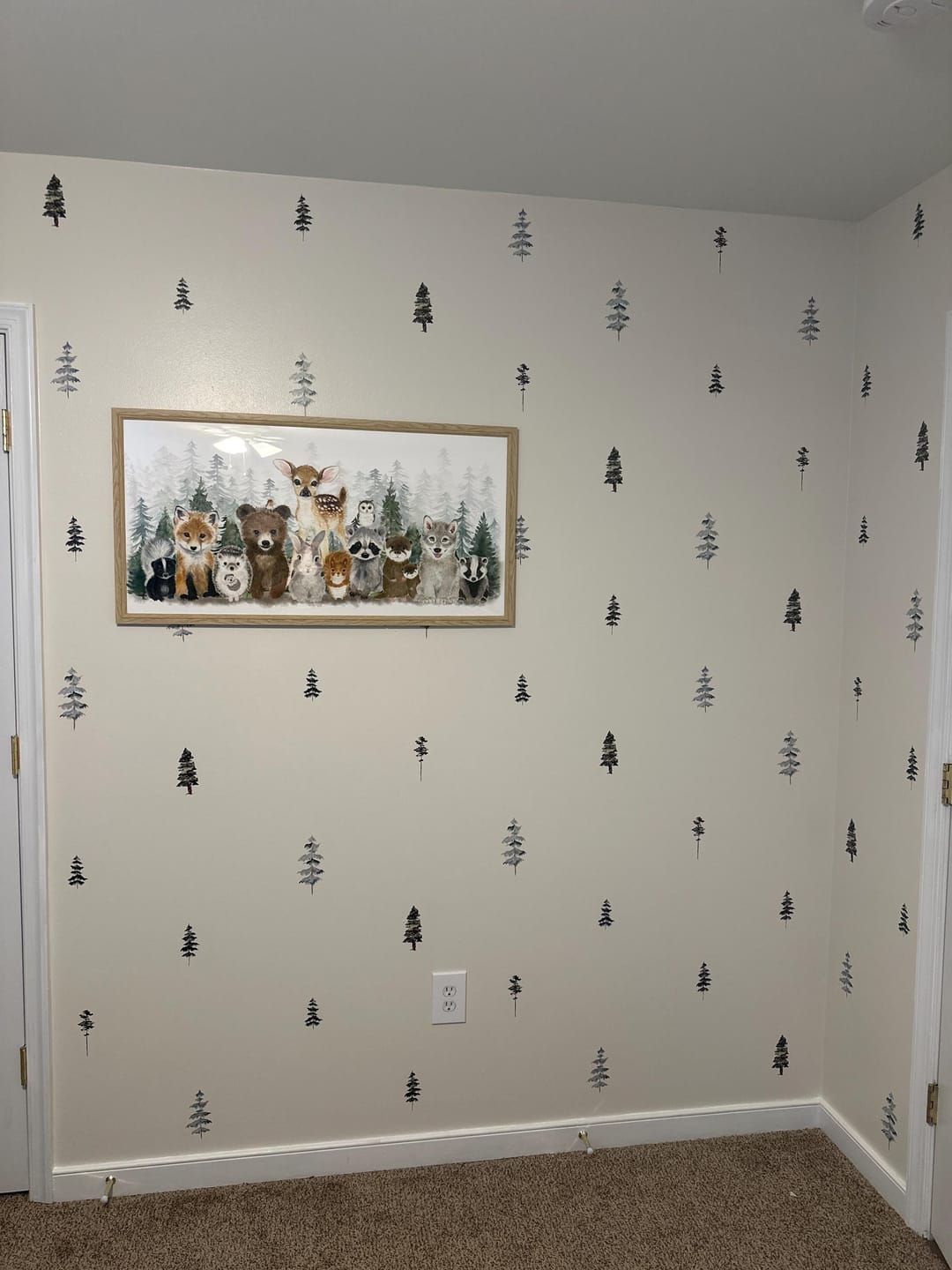 Customer photo review of Watercolor Trees Wall Decals