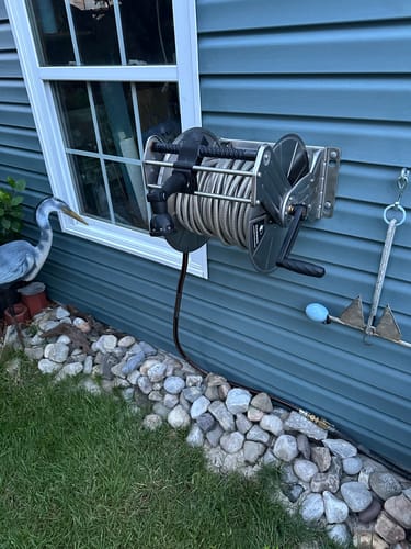 Customer photo review of Wall Mounted Hose Reel-Stainless Steel-Heavy Duty