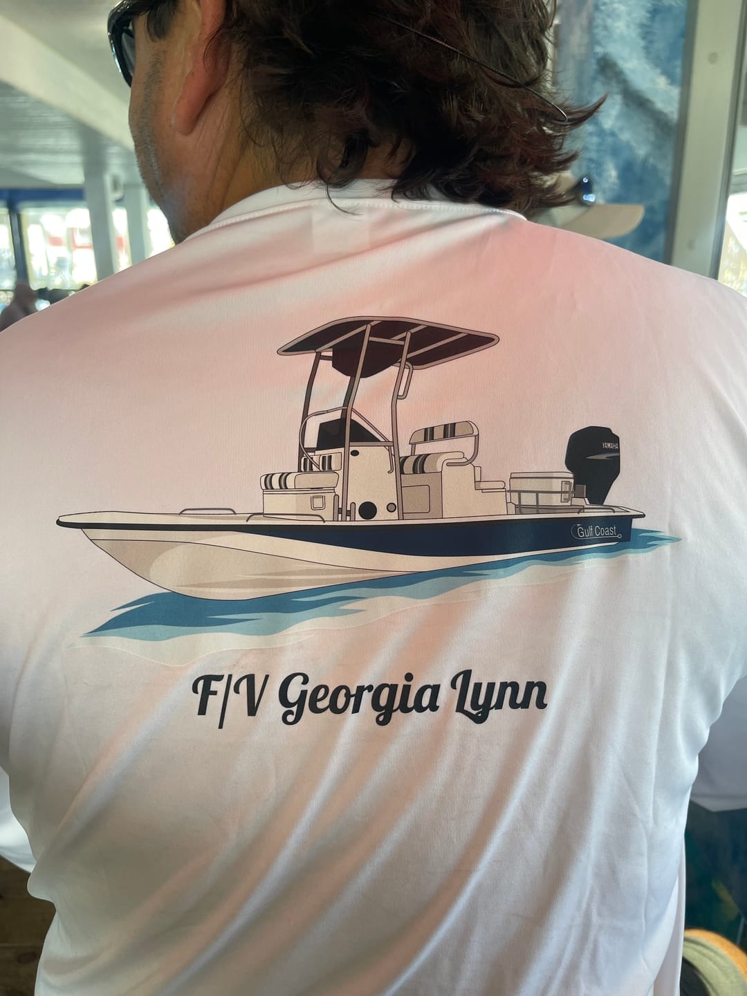 Customer photo review of Dri-FIT Long Sleeve Custom Boat Shirts