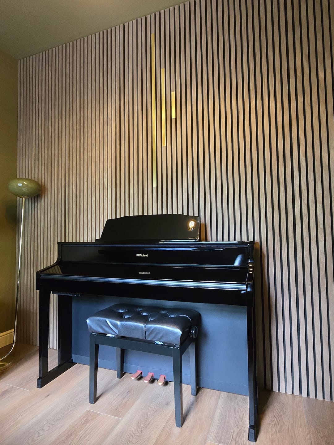Customer photo review of Wooden Wall Panel | Walnut | Premium 3-sided Wood Veneer