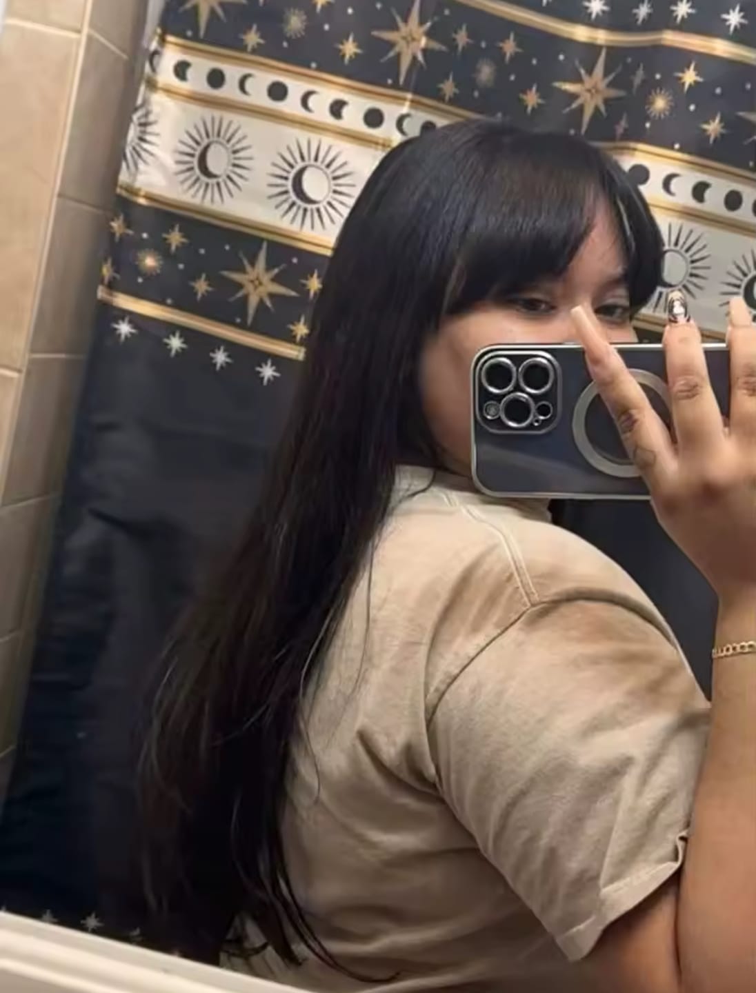 Customer photo review of Cortina 5  CLIP Negro Natural 55 cm Largo Cabello Virgen 100%