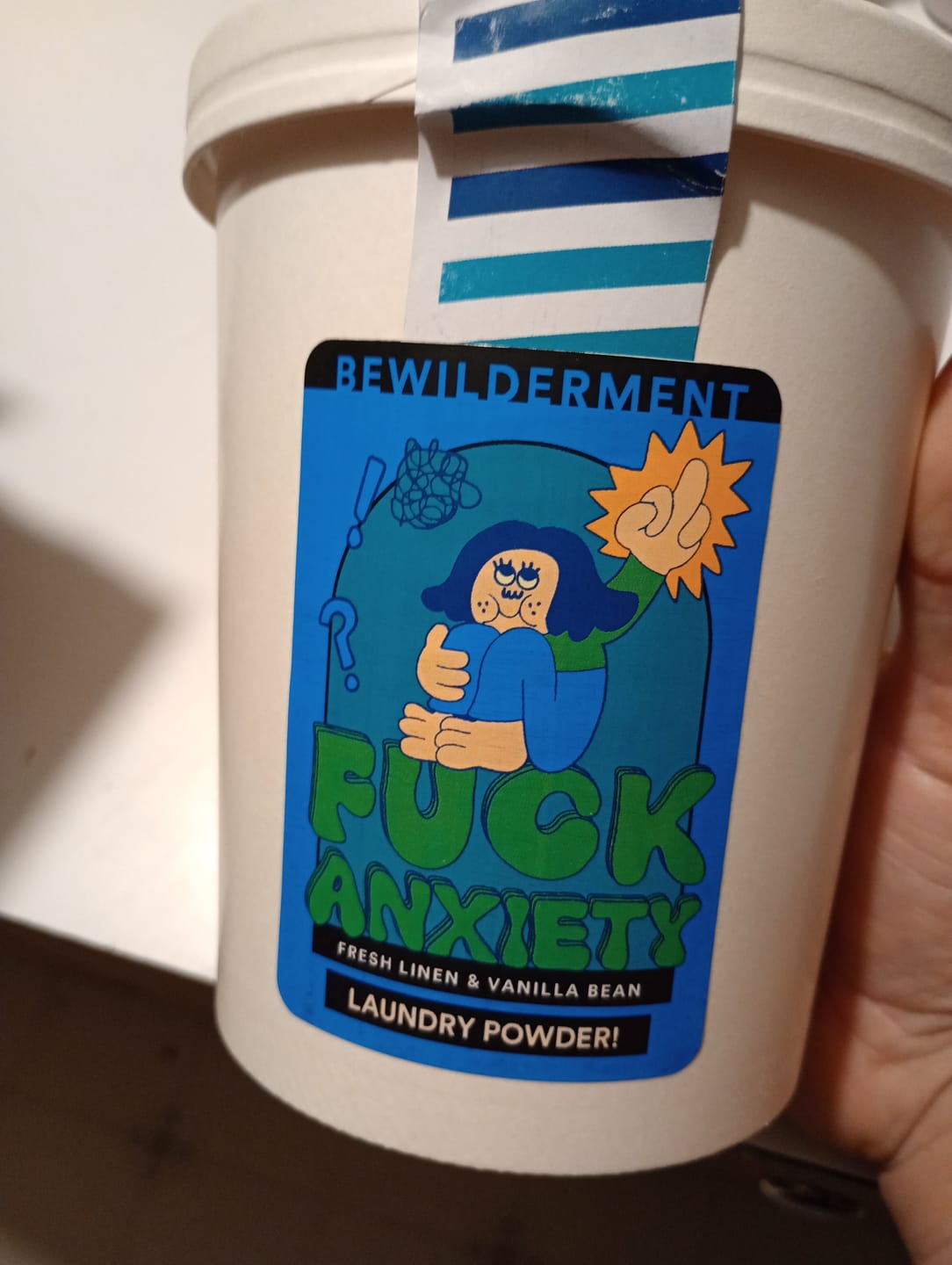 Customer photo review of Fuck Anxiety - Laundry Soap Powder