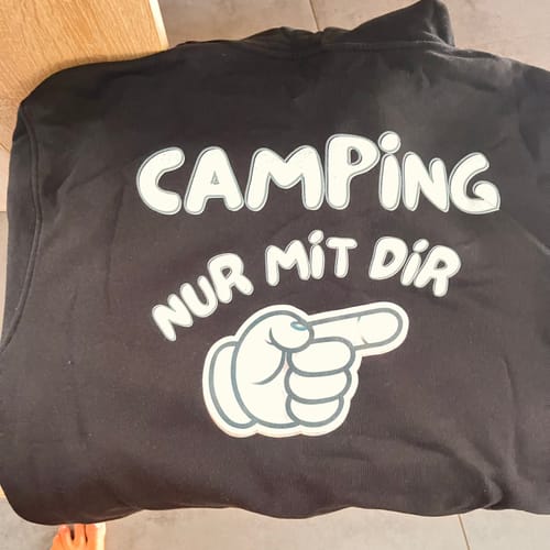 Customer photo review of Nur mit dir links Rückendruck | Premium Hoodie unisex