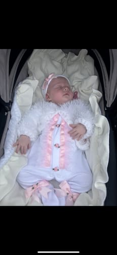 Anne S. review of Handmade Baby Girls Rosebud Sleepsuit With Beanie Hat image 1 out of 1