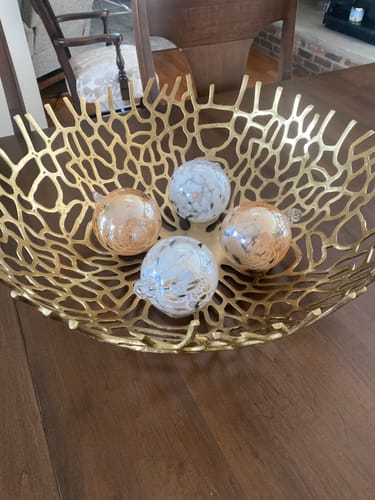Customer photo review of Hand Blown Glass Baubles, Sand