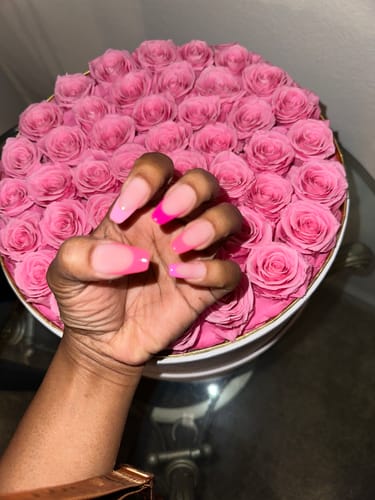 Customer photo review of XCOATTIPS® French - Medium Coffin Pink Pastel Tips