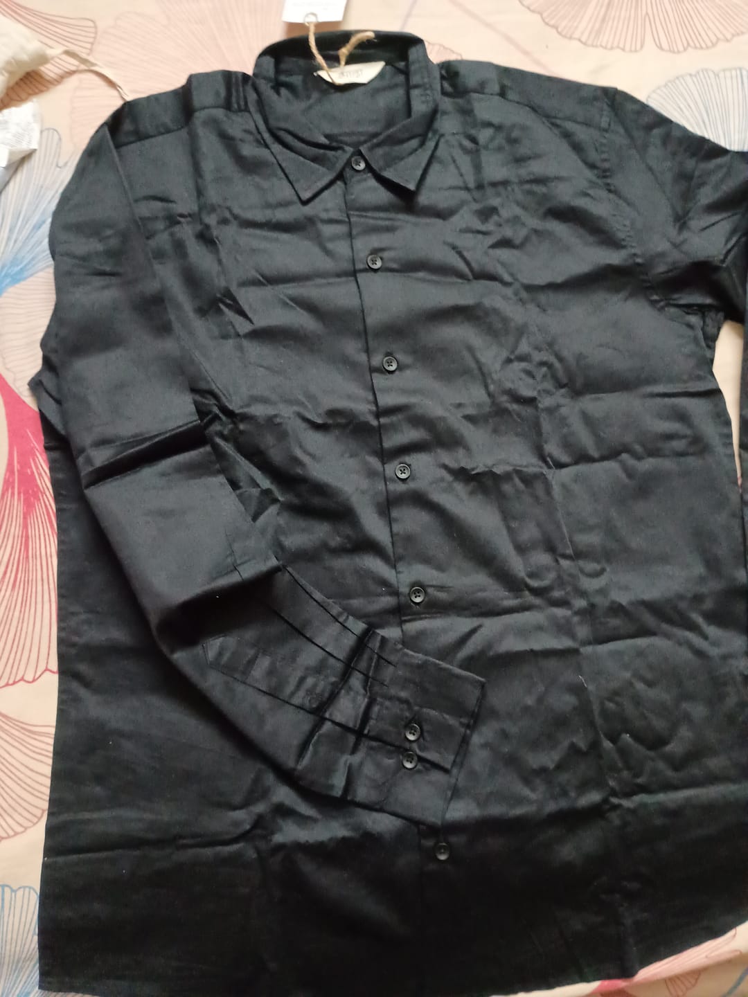 Customer photo review of Men Black Formal Shirt