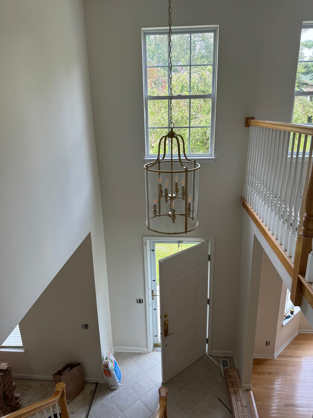 Customer photo review of Farmhouse Wide Clear Glass Cylinder Cage Pendant