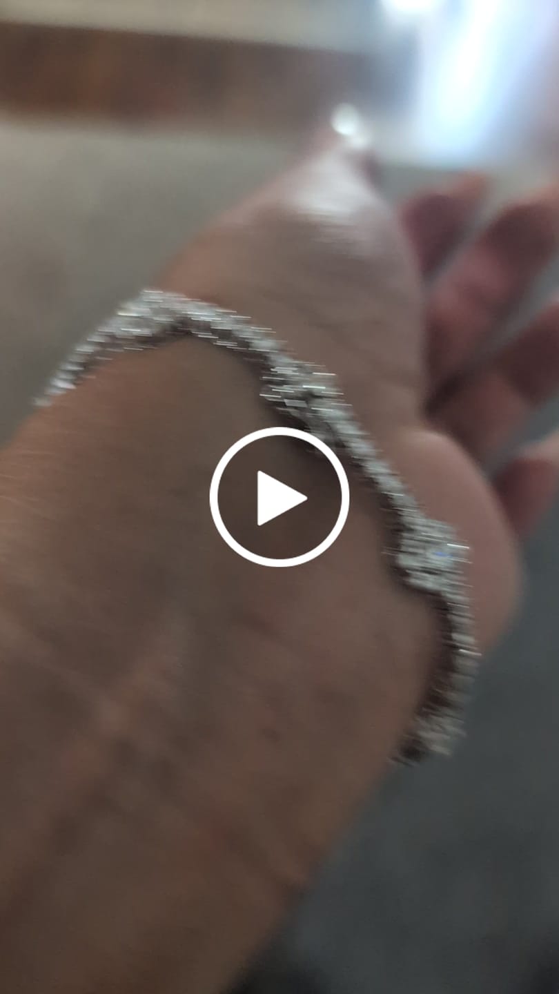 Customer video review of Leah 18k White Gold Plated Tennis Bracelet with Simulated Diamond Crystals