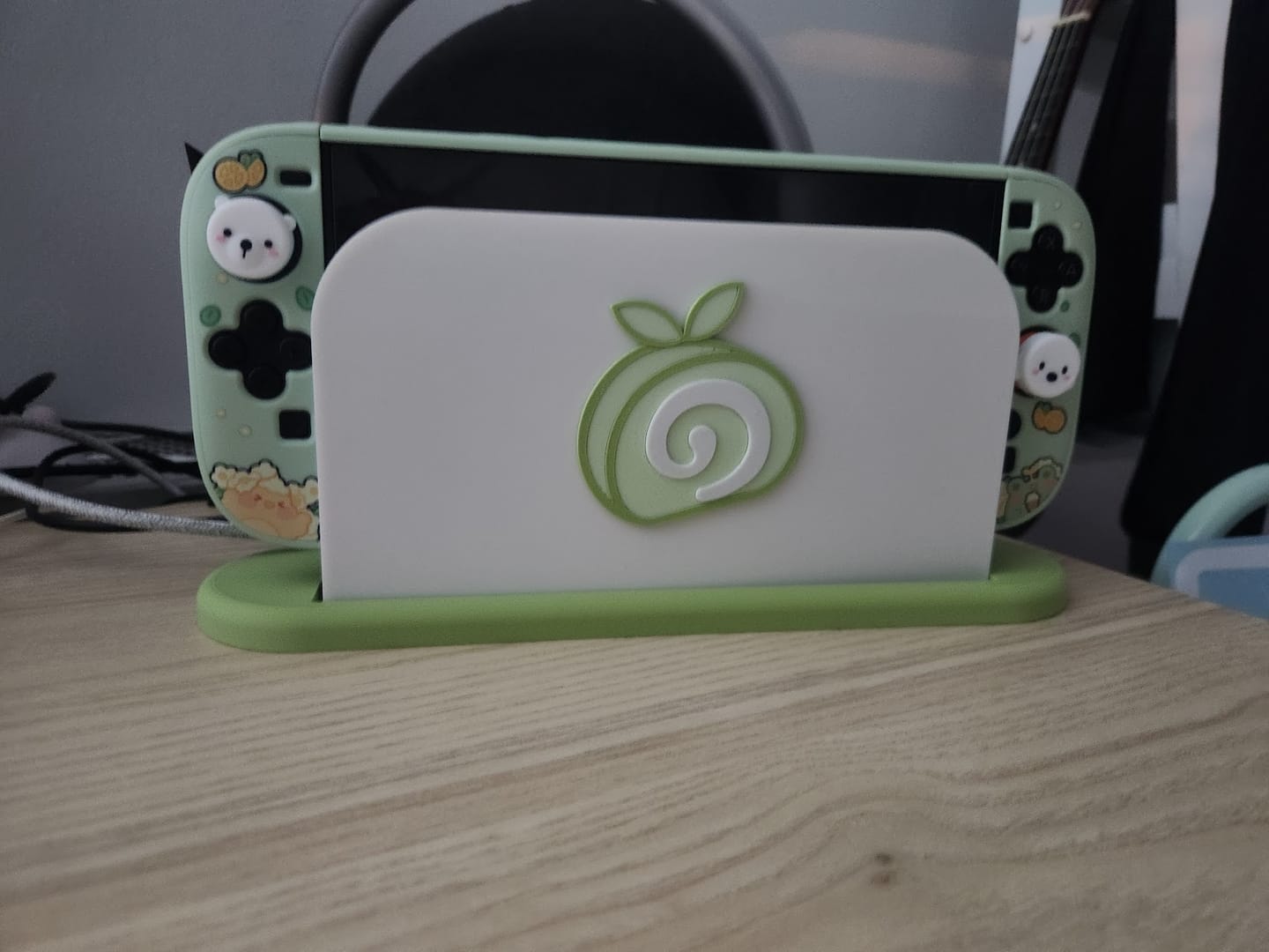 Customer photo review of Matcha Roll Dock Cover for Nintendo Switch 2 – Original Faceplate Design