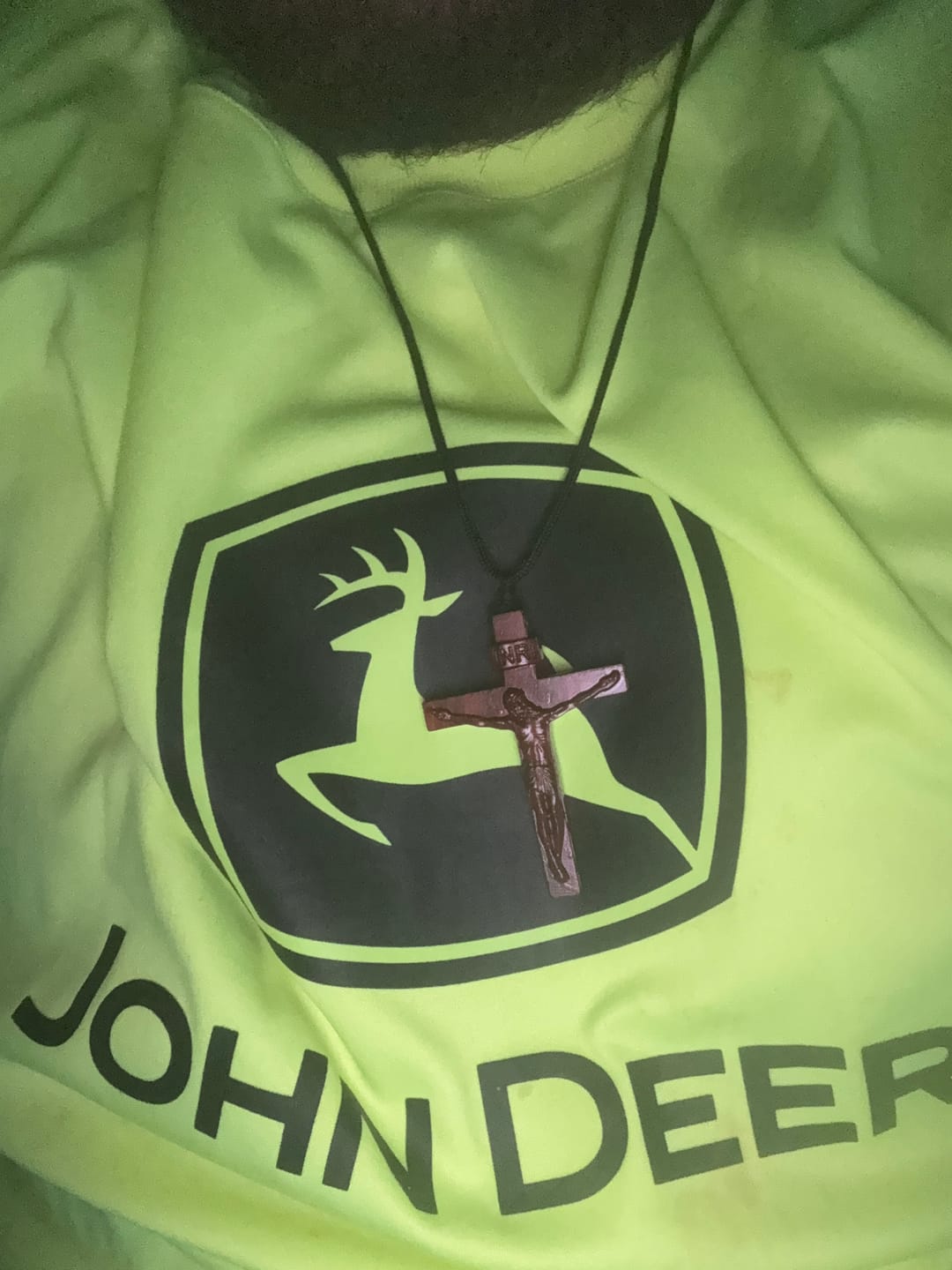 Customer photo review of Christianartworkshop Jesus Crucifix Wooden Necklace