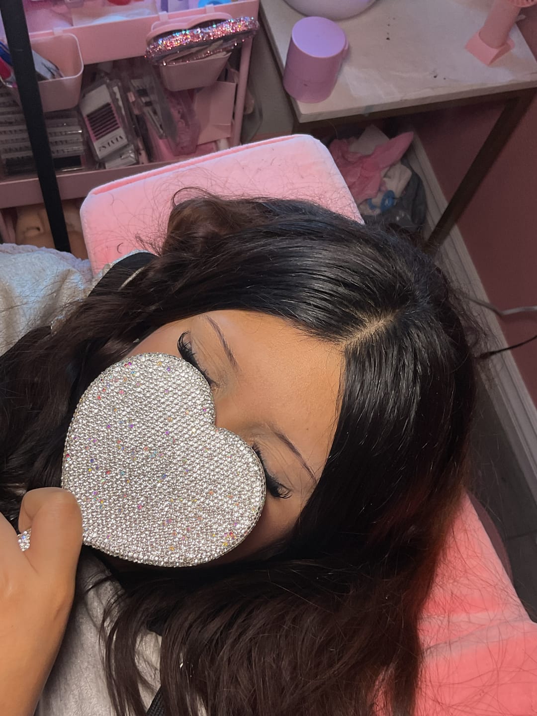 Customer photo review of 0.15mm  Brown Eyelash Extensions