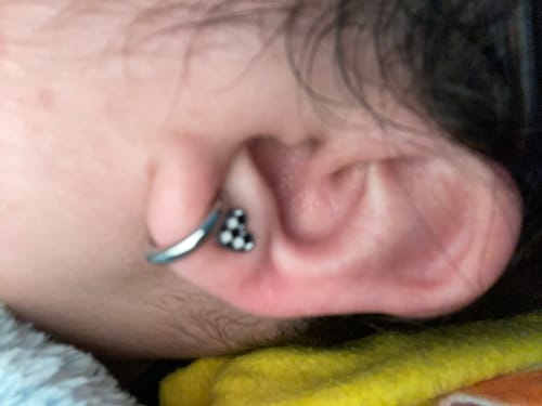 Customer photo review of Silver Checkered Heart