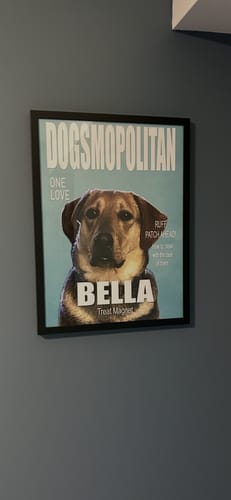 Customer photo review of Custom Dogsmopolitan Magazine Pet Portrait