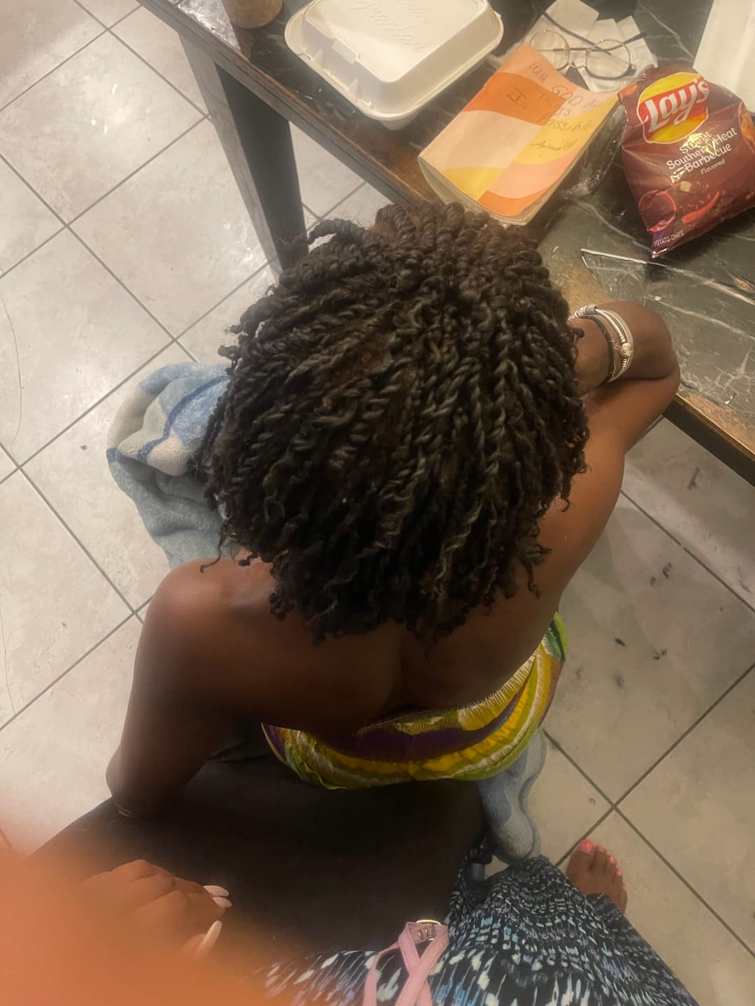 Customer photo review of Human Hair Spring Twist Hair Extensions