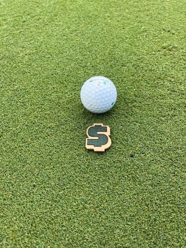 Customer photo review of 💵 BRASS MONEY MARKER - GREEN DOLLARO INLAY EDITION