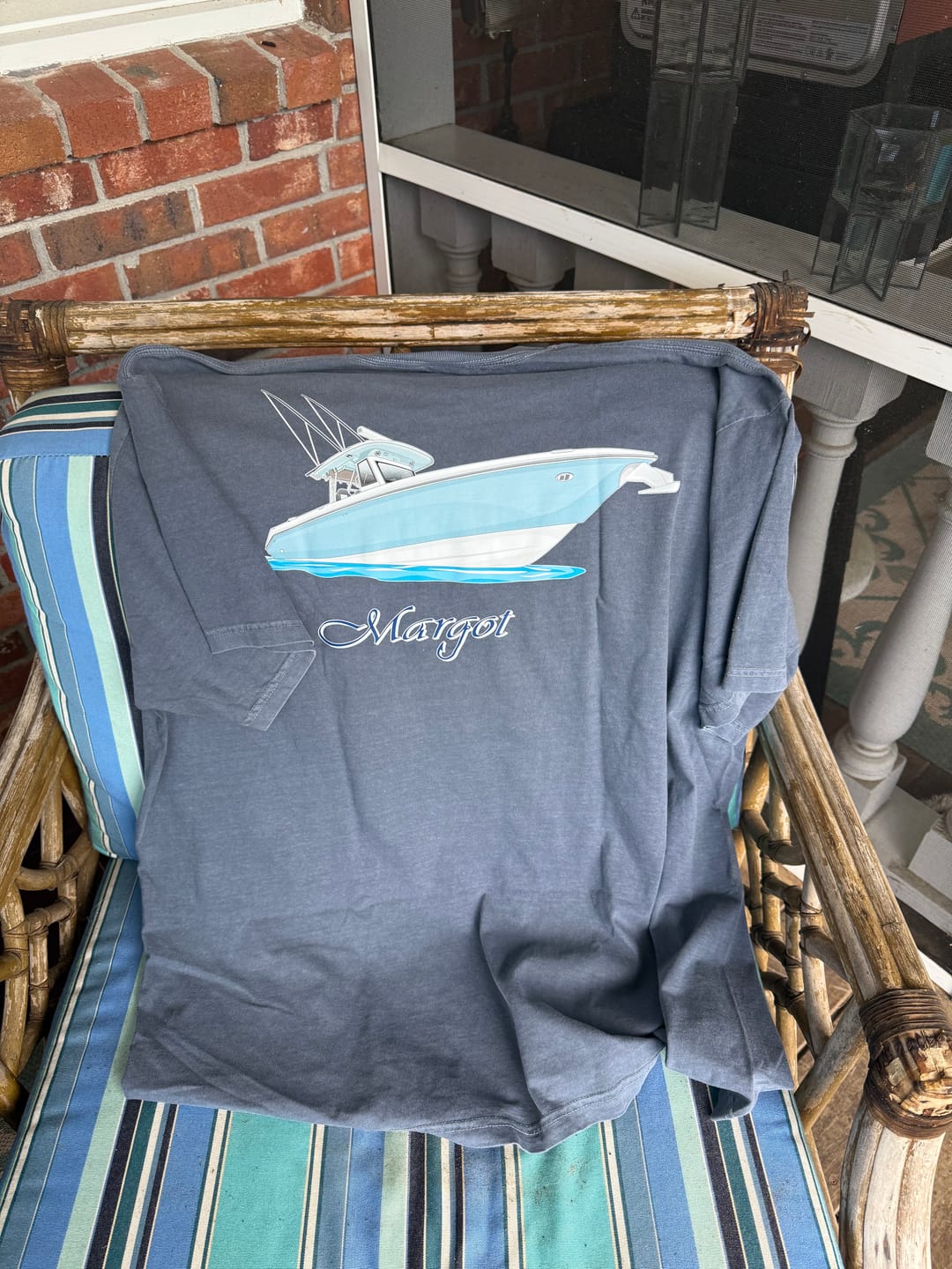 Customer photo review of Custom Boat T-Shirts - With Front Pocket