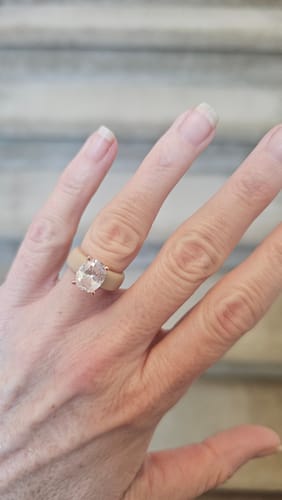 Customer photo review of Silicone Ring – 11×8 mm Oval Cut CZ | Patent-Pending Design