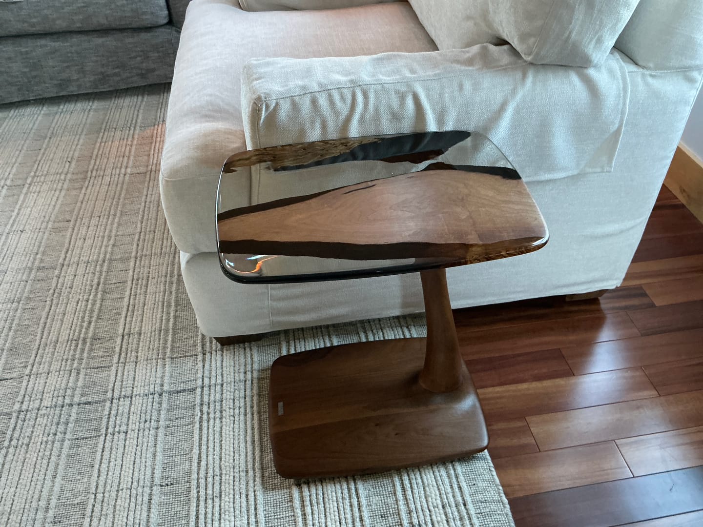 Customer photo review of C-Shaped Luxury Resin End / Side Table - Unique Gift Idea