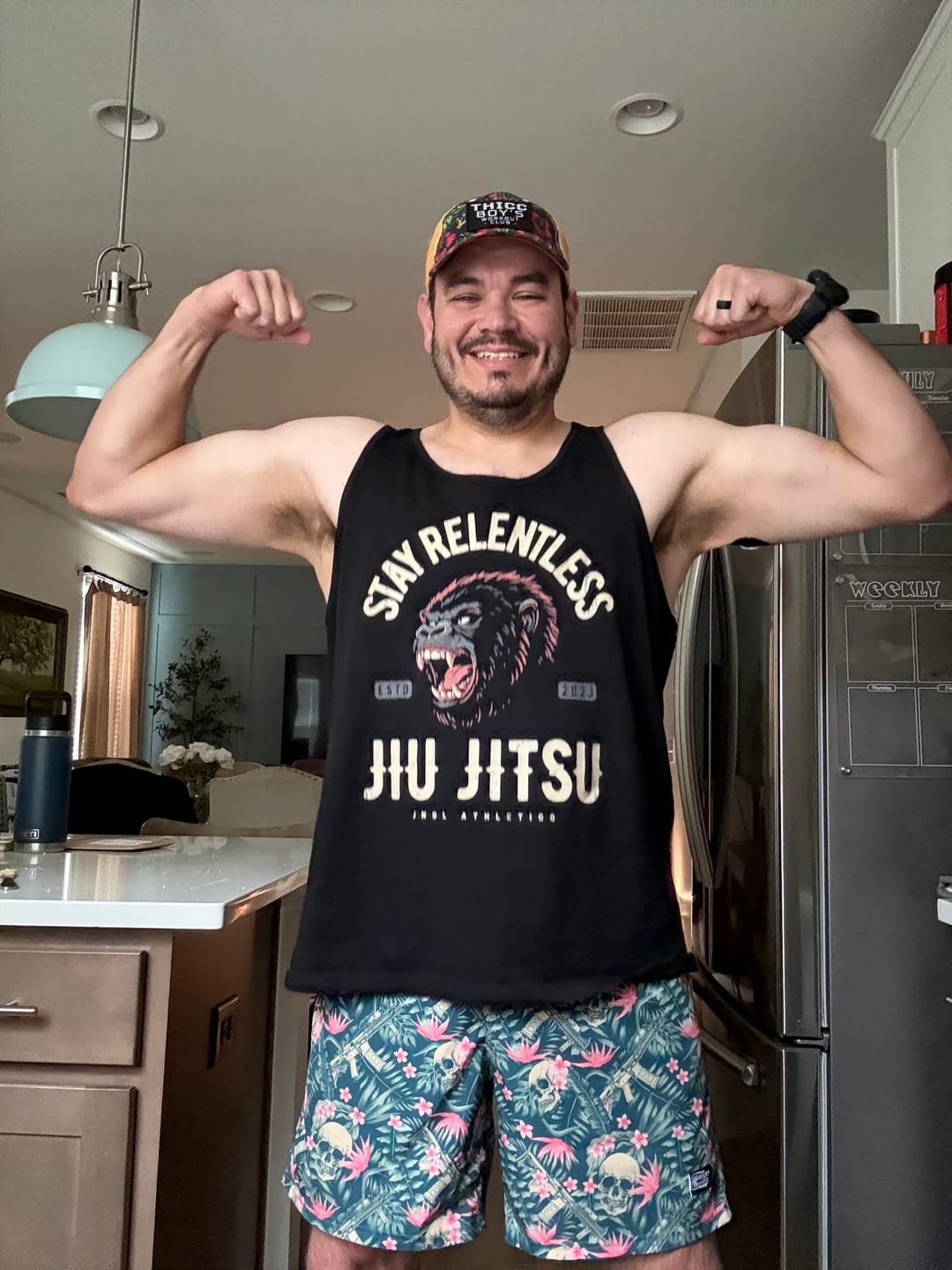Customer photo review of Stay Relentless Gorilla - Tank Top