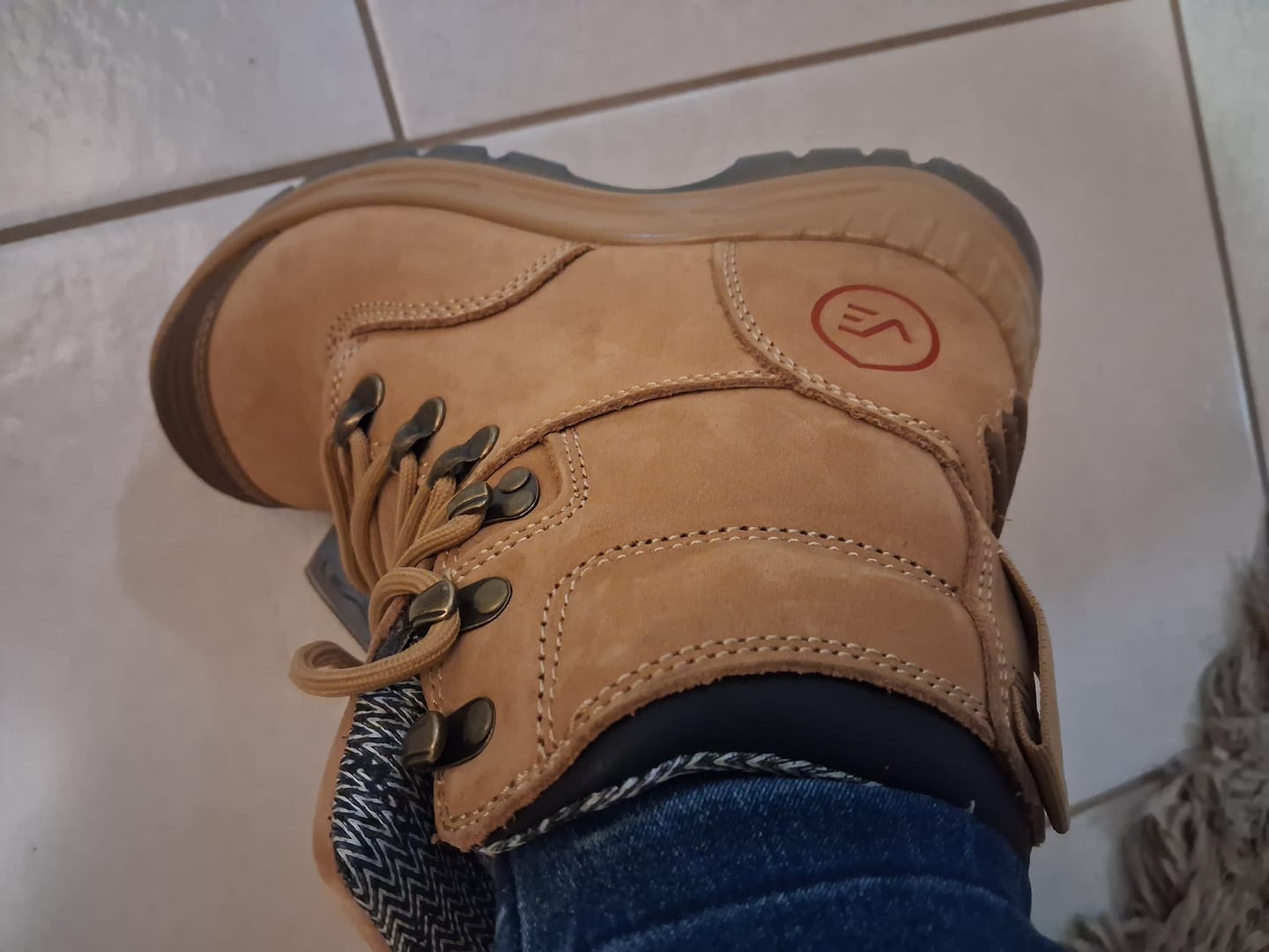 Customer photo review of Brawn Safety Work Boots Tan