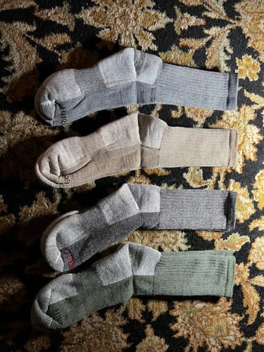 Customer photo review of J.B. Field's "Hiker GX" 74% Merino Wool Hiking Crew Sock