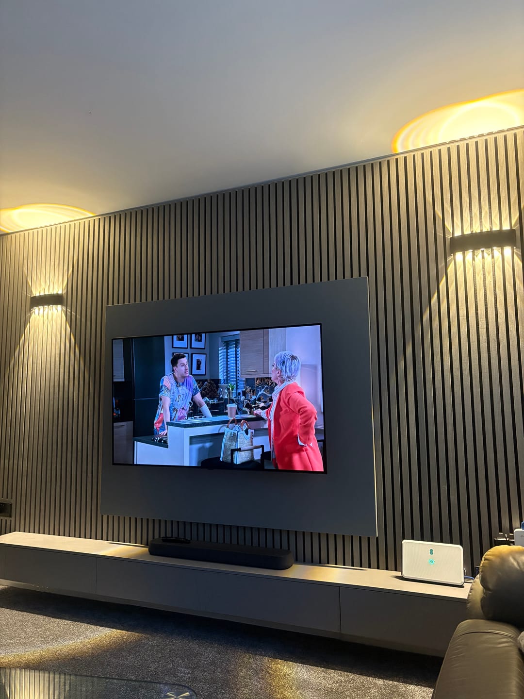 Customer photo review of Wooden Wall Panel | Grey Walnut | Premium 3-sided Wood Veneer