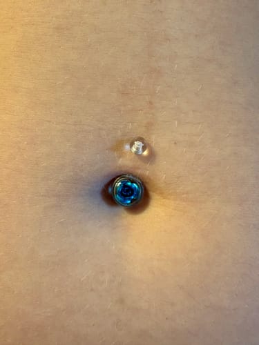 Customer photo review of Forever Roses Acrylic Belly Bars