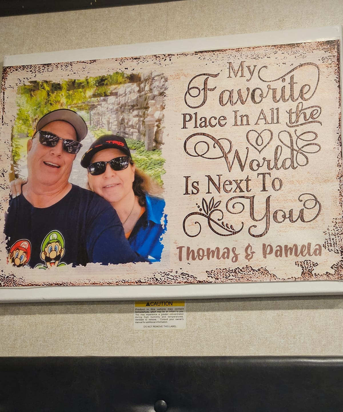 Customer photo review of Next To You Is One Of My Favorite Places To Be - Upload Image - Personalized Horizontal Poster
