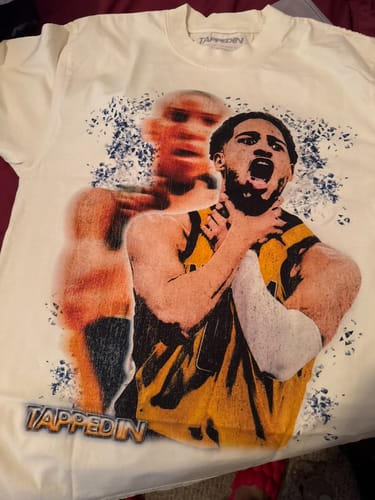 Customer photo review of "Choke 2.0" Tyrese Haliburton T-Shirt | LIMITED TO 48 PIECES!!