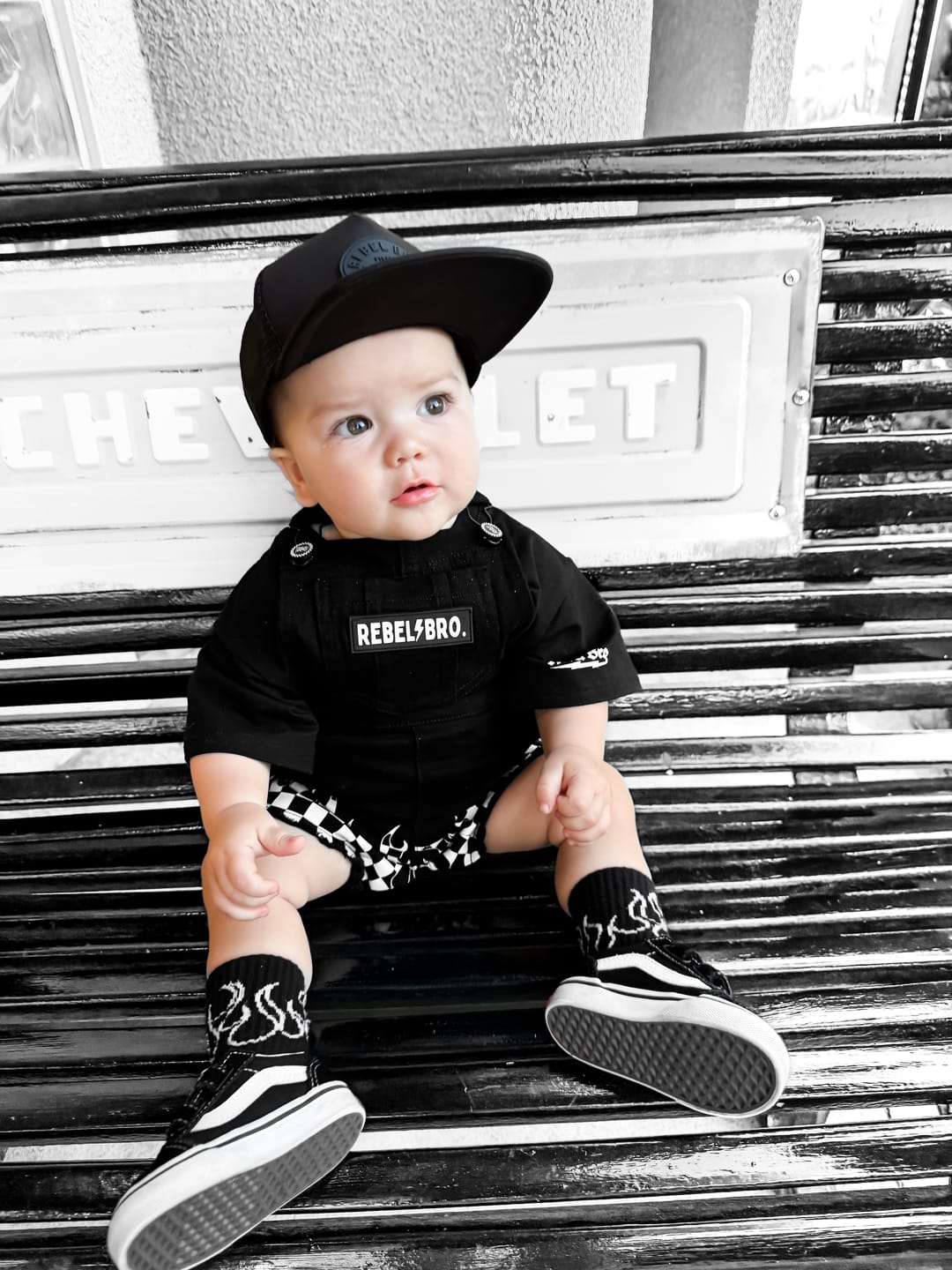 Customer photo review of Cut Off Overalls in Harley