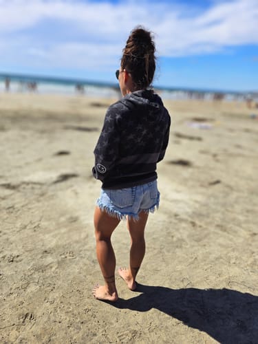 Customer photo review of Salty Savage Unisex “OG Smile” Stars and Stripes Hoodie