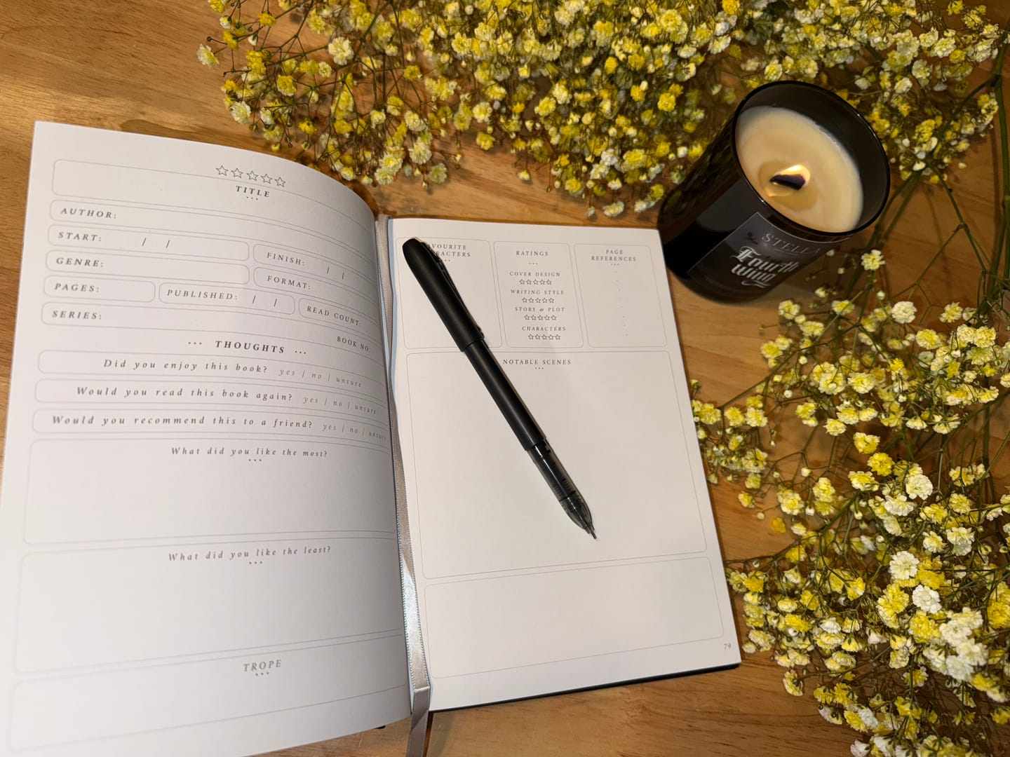 Customer photo review of Reading Journal - Black