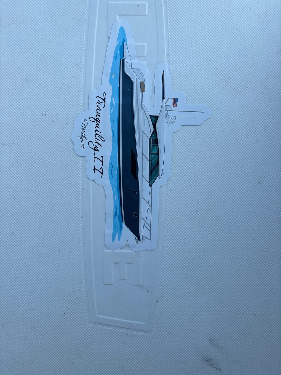Customer photo review of Custom Kiss-Cut Boat Stickers