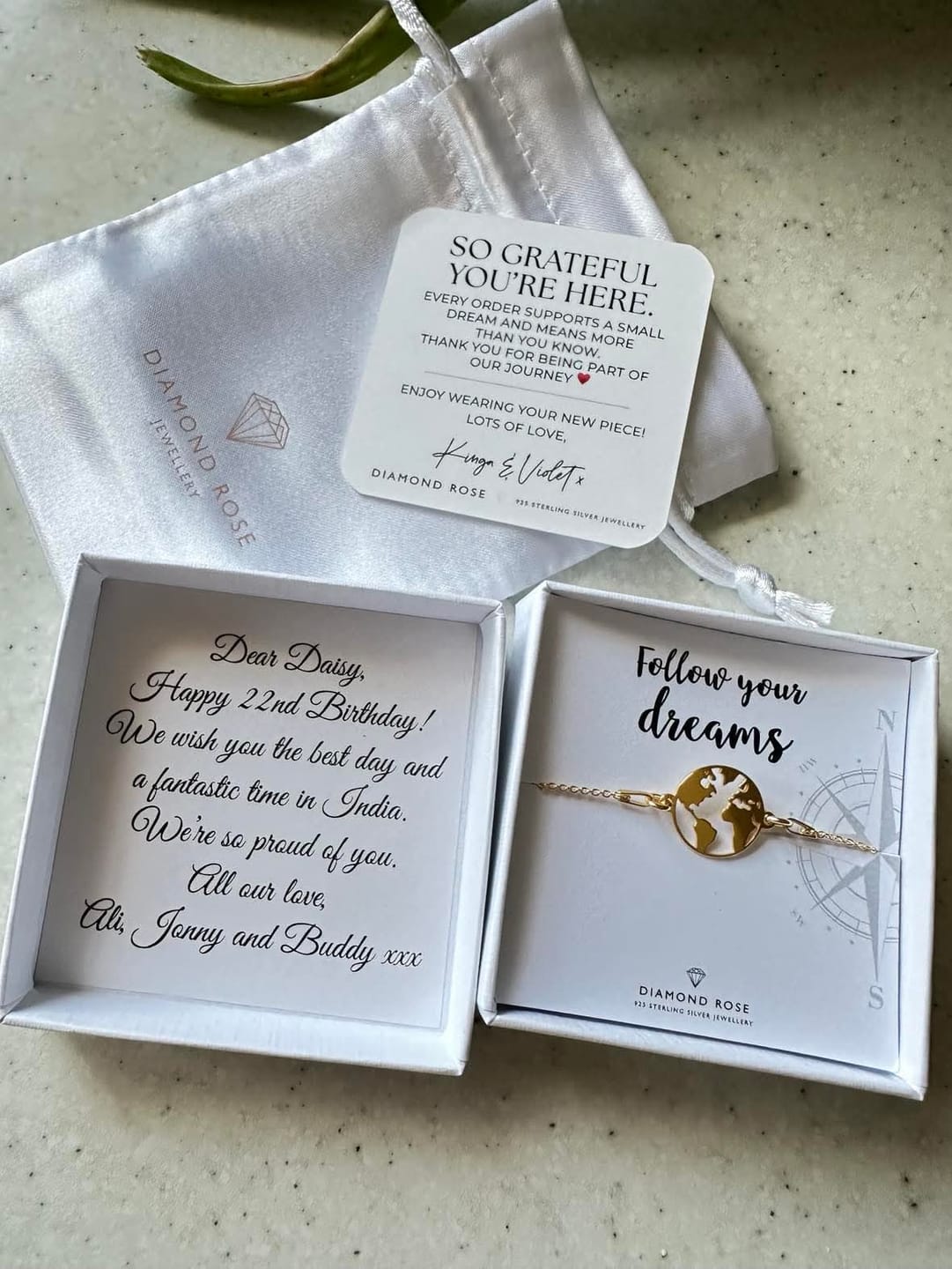 Customer photo review of Follow Your Dreams - Map Bracelet