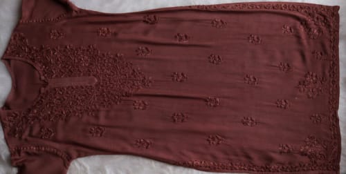Customer photo review of Azel Rose Brown 2 piece Rayon set