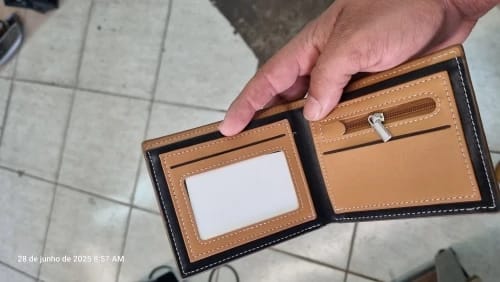 Customer photo review of Carbon Fiber Short Wallet With Zipper Change Bag Card Holder For Everyday Precision — Black | KIMLUD