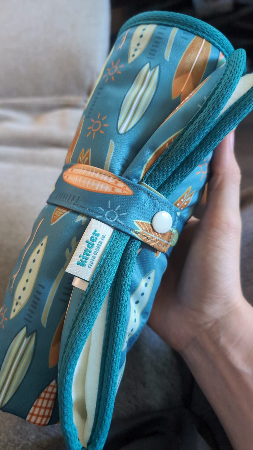 Customer photo review of Ultra-Soft Bamboo Machine Washable and Wipeable Diaper Change Mat