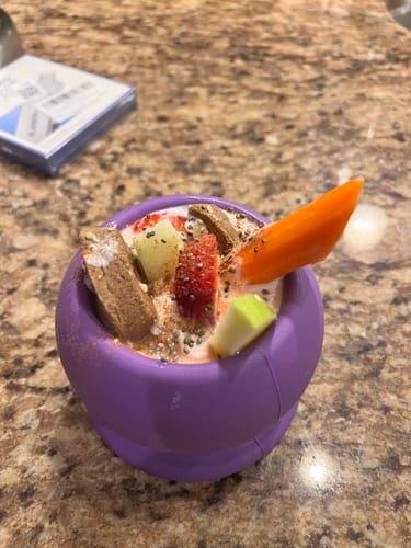 Customer photo review of Freezball - Durable Fillable Dog Chew Bone