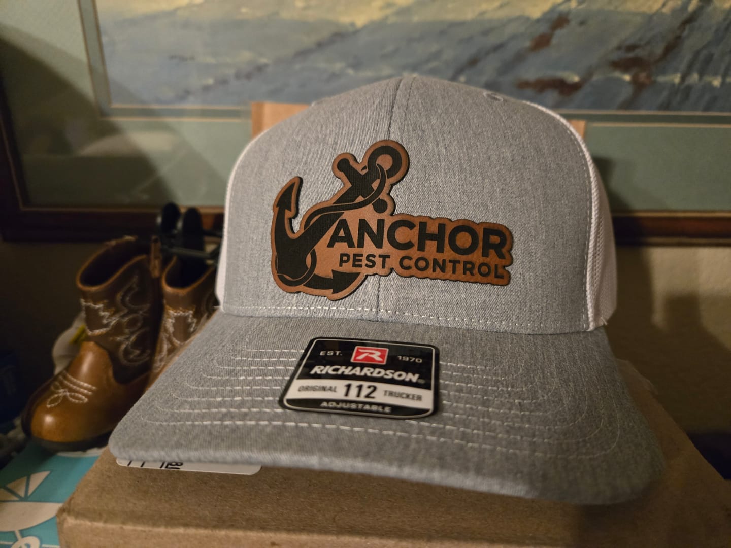 Customer photo review of Custom Logo Leather Patch Hats