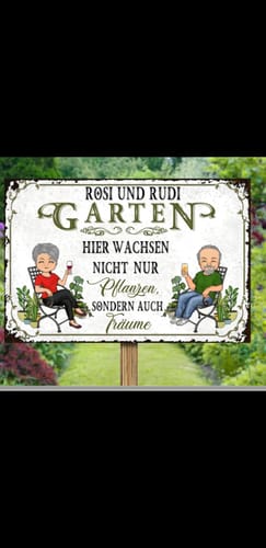 Customer photo review of Personalisiertes Gartenschild mit Namen Anpassbar
