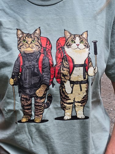 Customer photo review of Cat Backpacker Buddies T-Shirt