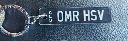 Customer photo review of QLD Prestige Licence Plate Custom Keychain