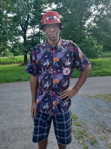 Customer photo review of Dark Elves Gathering Button Up Shirt