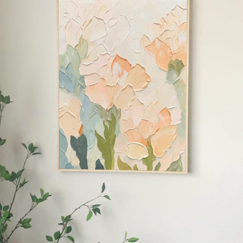 Customer photo review of Colorful Flower Textured Painting Canvas #FP039
