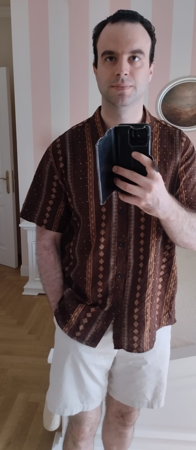 Customer photo review of Chemises rétro en coton à manches courtes pour hommes