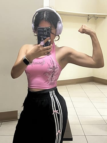 Customer photo review of Women's Void Tech™ Nightbliss Halter Top [PINK]